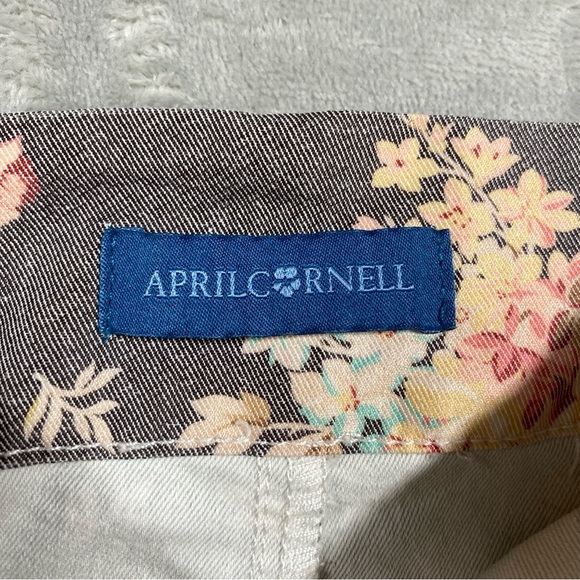 April Cornell Ellie Floral Jumpsuit Cropped Wide Leg Size M Cottage Garden - Picture 6 of 7
